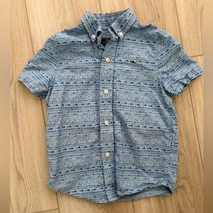 Vineyard Vines Blue Patterned Kids Button Down Shirt